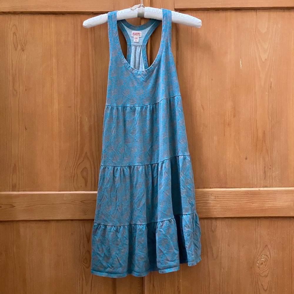 Teal-Taupe Paisley 100% Cotton Sundress